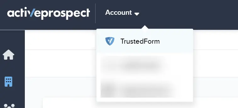 Navigation to TrustedForm from ActiveProspect account