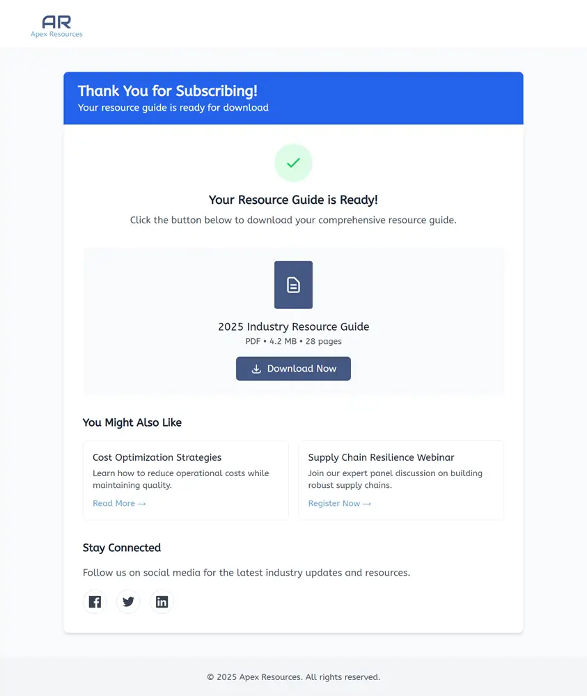 Lead Magnet Thank You Page Example