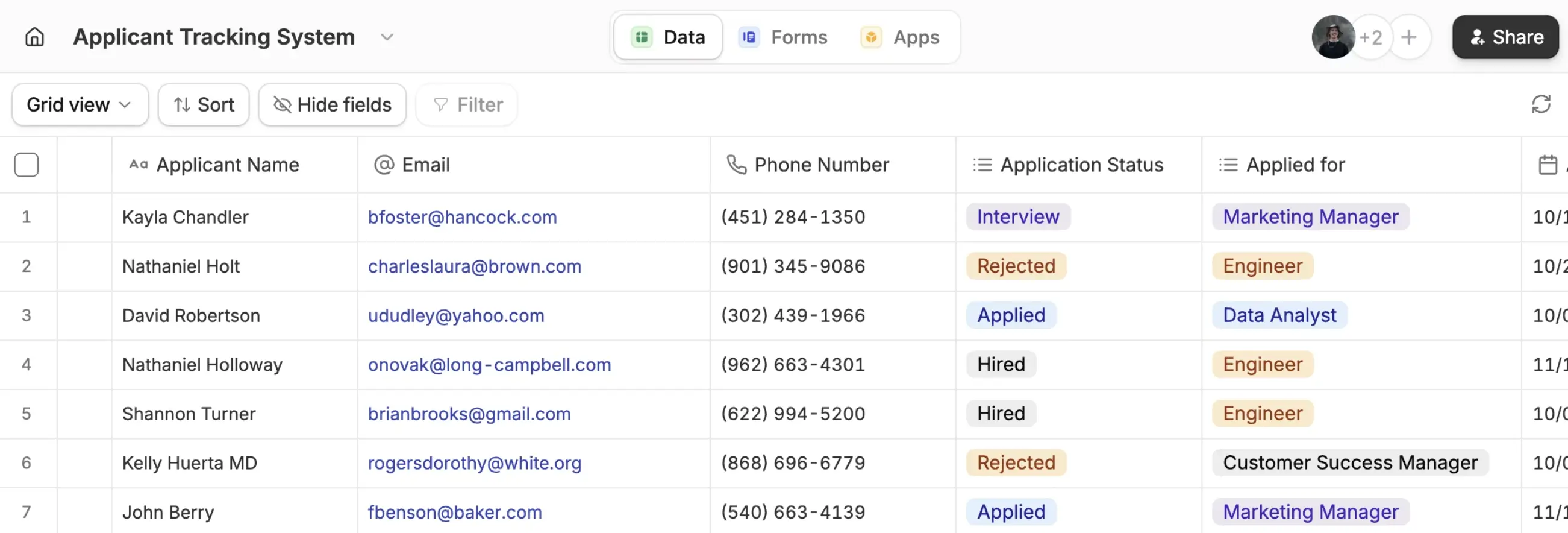 First preview of Zite Databases