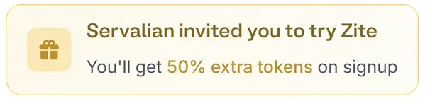 Fillout Zite invitation link from Servalian