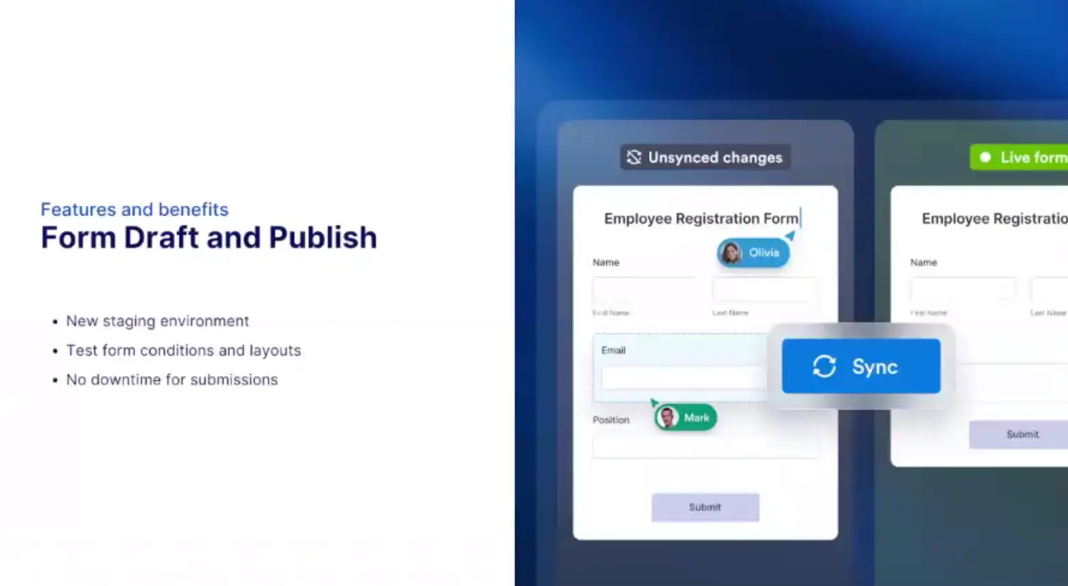 Jotform's draft & publish feature