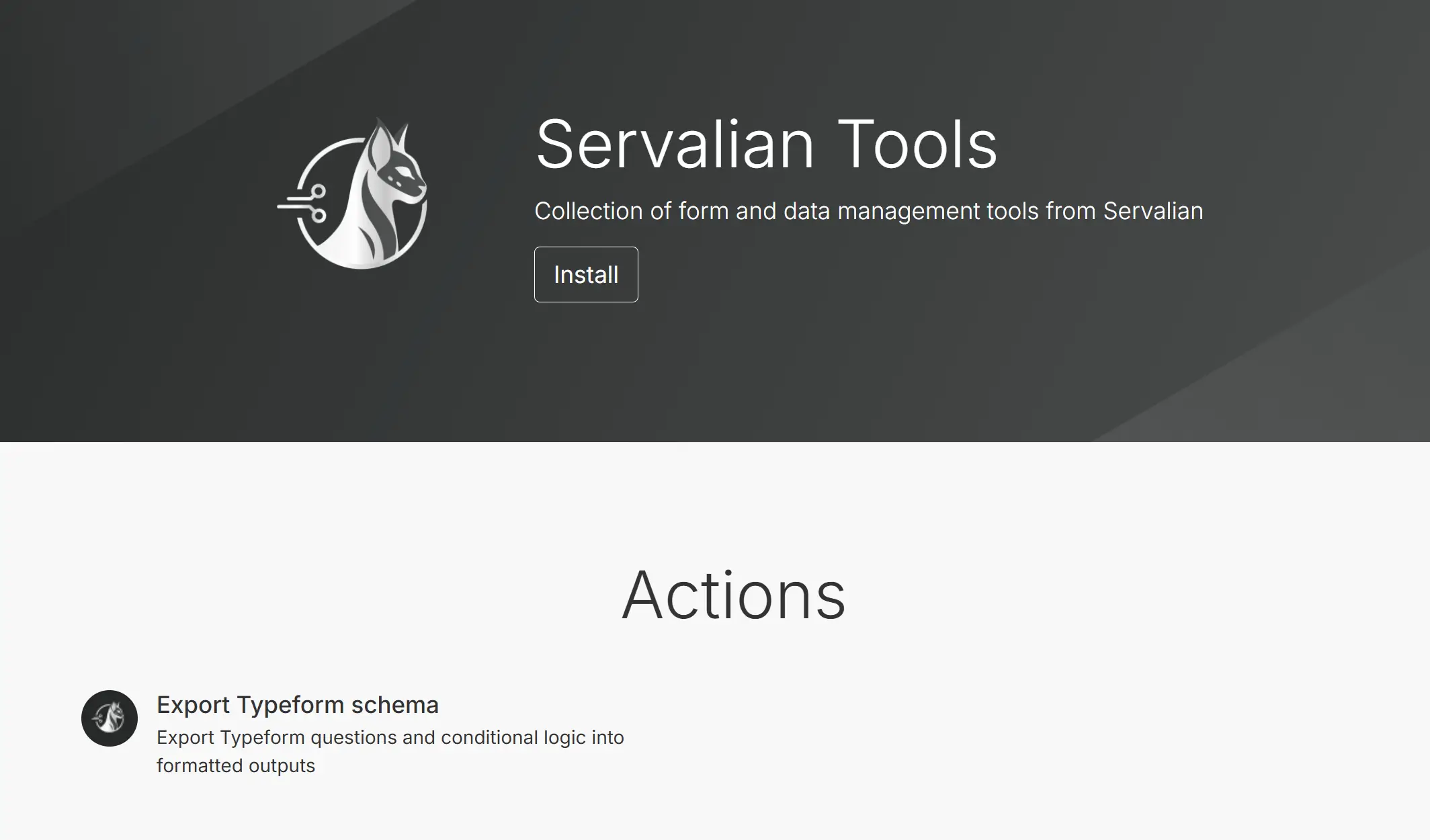 'Servalian Tools' custom app in Make.com